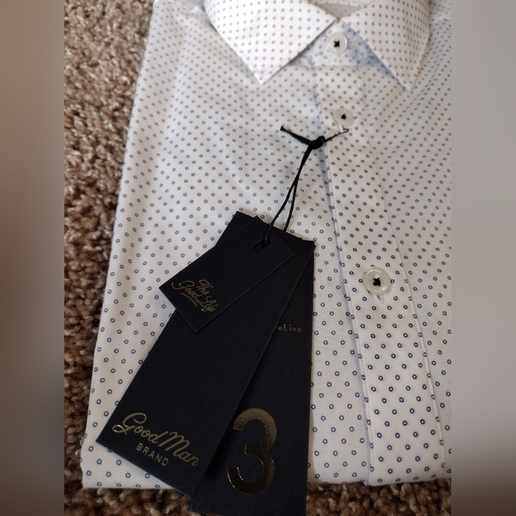 Good Man Brand White Men's Long Sleeve Button Down Shirt NWT - Picture 4 of 7